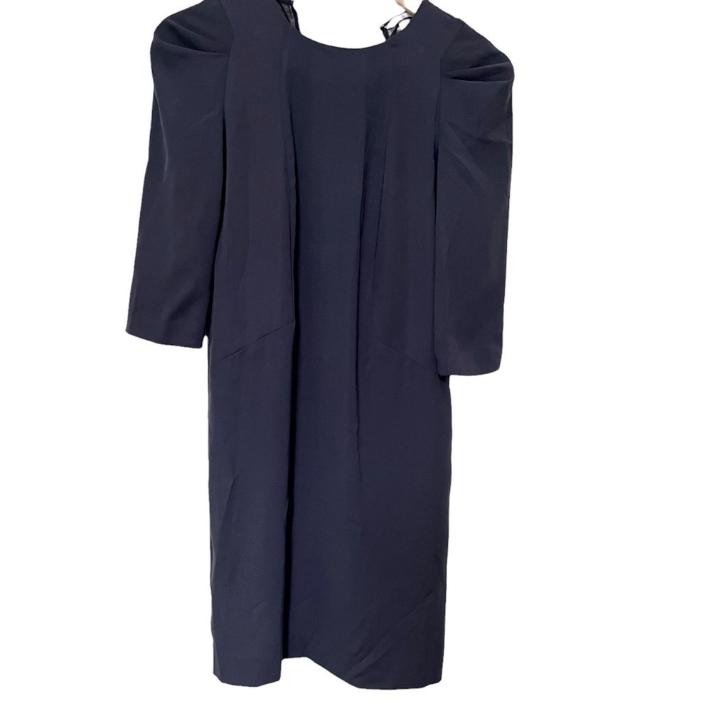𝅺h&m Women 3/4 Sleeve Midi Dress- Size 2- Color Navy Blue